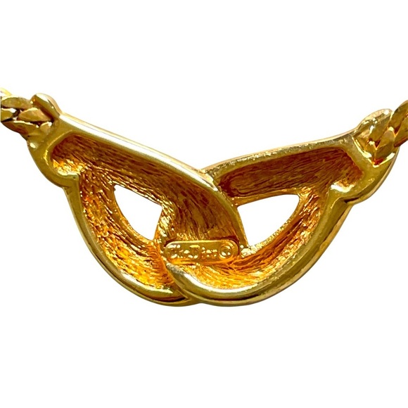 Christian Dior Vintage Unique Gold Necklace with Crystal Accents - Picture 5 of 9